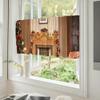 Highdi Christmas Short Curtain for Small Windows, Rod Pocket, Farmhouse Style, 1 Pc (Christmas House, 120 x 60 cm) view 1
