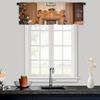 Highdi Christmas Short Curtain for Small Windows, Rod Pocket, Farmhouse Style, 1 Pc (Christmas House, 120 x 60 cm) view 3