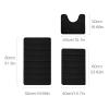 Embossed Striped Sponge Bath Mat Set view 2