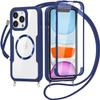 360° Phone Case with Lanyard for Samsung Galaxy A07, MagSafe Compatible, Full-Body Protection with Built-In Screen Protector, Blue view 1