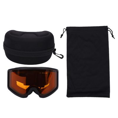 Naroote Ski Goggles, Orange, Double-Layer Anti-Scratch Lenses with Adjustable Strap