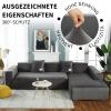 VanderHOME High-Stretch L-Shaped Sofa Cover, Soft Plush, Solid Gray, Non-Slip view 2