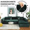 VanderHOME High-Stretch L-Shaped Sofa Cover, Soft Plush, Non-Slip, Dark Green view 2
