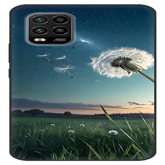 YonderYM Case Compatible with Xiaomi Mi 10 Lite 5G, Black Chic Pattern 02