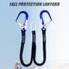 Fall Protection Harness with Shock-Absorbing Lanyards and Hooks view 2