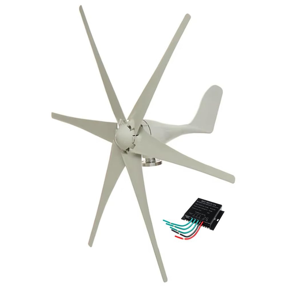 AISINILALAO 9000W Low-Noise Horizontal Wind Turbine Generator, 12V/24V/48V/220V, for Off-Grid Systems, with MPPT Charge Controller