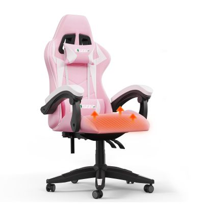Racingreat Ergonomic Gaming Chair, 90–135° Recline (Pink White)