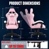 Racingreat Ergonomic Gaming Chair, 90–135° Recline (Pink White) view 3