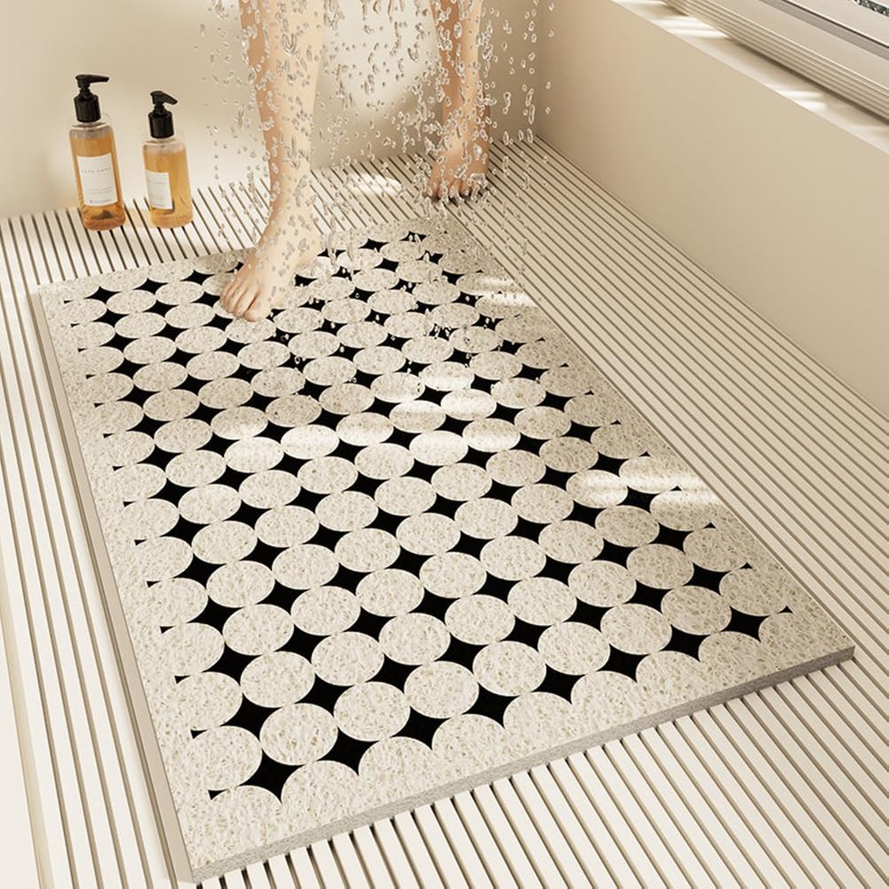 Pevfeciy Non-Slip Bath Mat 75 x 150 cm, PVC Loofah Shower Mat
