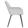 Meubletmoi Set of 2 Light Gray Velvet Dining Chairs, Black Metal Legs, Stern 2 view 3