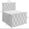 Masseno ROVARI Box Spring Bed 160 x 200 cm Complete Set with Mattress and Topper, Upholstered Bed with Two Storage Compartments – Blue, KRONOS 09 view 3