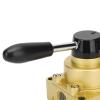 Baxnore HV04 Rotary Lever Hand Valve, 3-Position, 4-Way, Heavy-Duty Pneumatic Control Valve for Factory Automation, Cast Iron Housing and A view 3