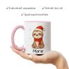 Kiddle-Design Personalized Name Mug for Kids, Pink Sloth Christmas Mug view 2