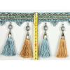 WUPNGS 1 m Elegant Fringe Trim with Beaded Tassels, Yellow view 4