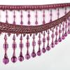 WUPNGS 2-Meter Braided Beaded Fringe Trim for Sewing, Polyester Tassel Trim for Home Decor, Curtains and Sofas (Pink) view 1