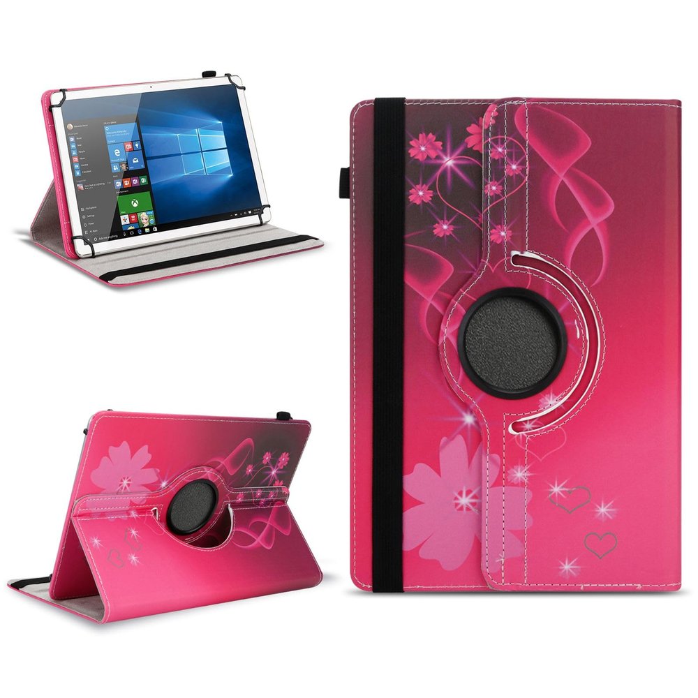 Tablet Case Compatible with XGODY Tab10 10-Inch, 360° Rotating, Faux Leather