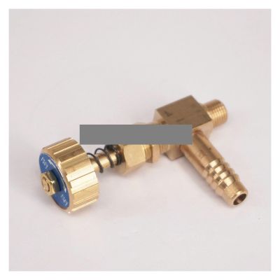 10 mm ID Hose Barb to M10x1 mm Elbow Brass Needle Valve with Spring for Gas