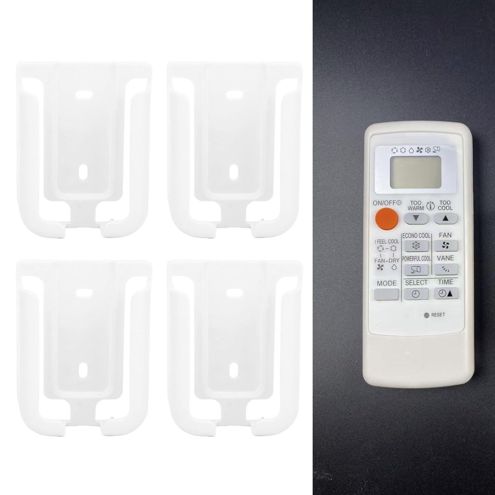 PUSOKEI 4-Pack Remote Control Wall Holders, Self-Adhesive Organizer for MH07A, MH14A, MH12A and MP07A AC Remotes