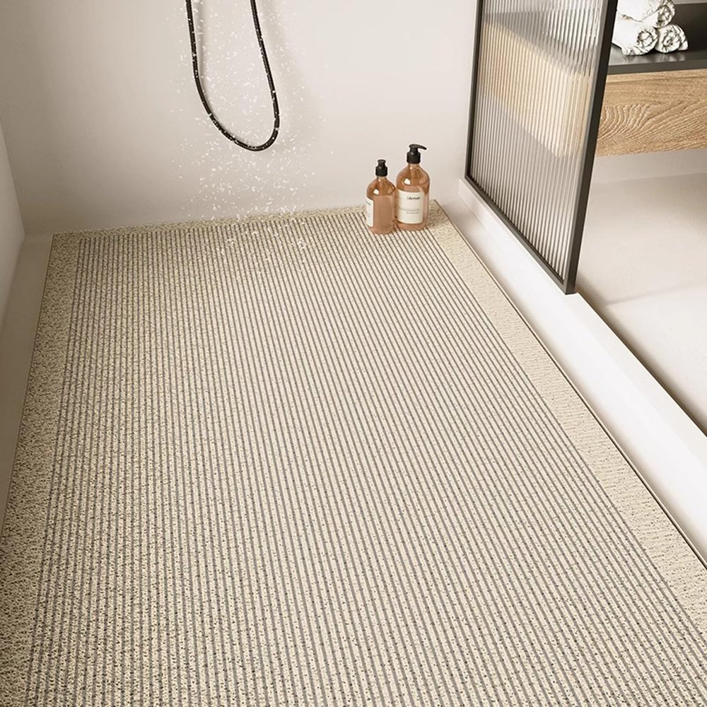 Pevfeciy Non-Slip Shower Mat 130 x 150 cm, PVC Loofah Bath Mat
