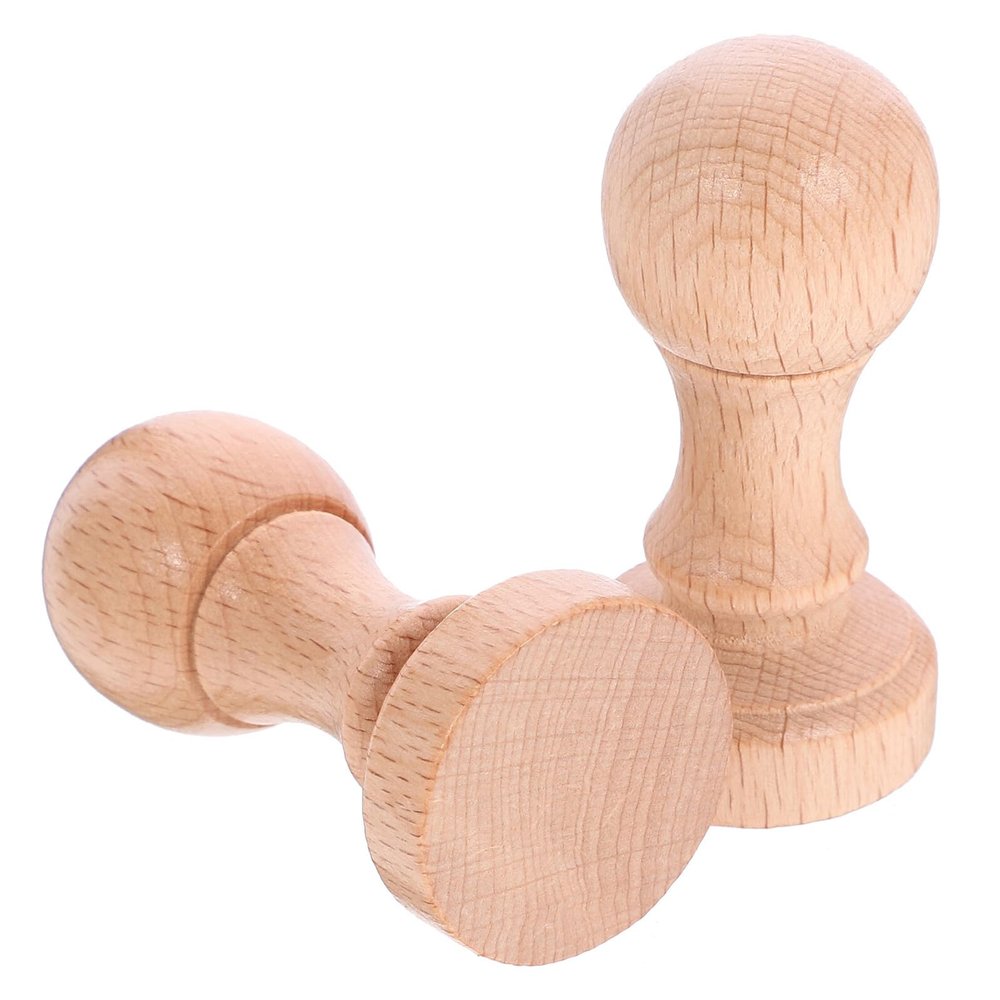 2-Piece Wooden Scrapbook Seal Blanks for DIY Carving