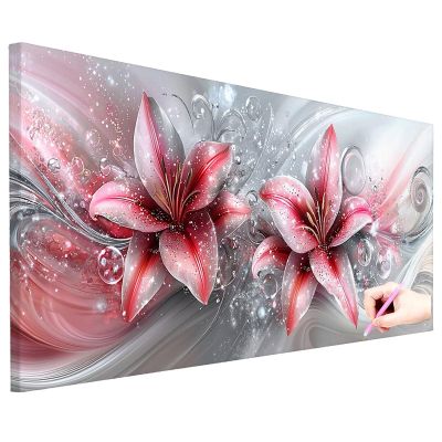 XXL Diamond Painting Kit for Adults, 250 x 100 cm, Lily Flower