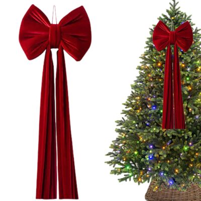 Giant Velvet Bow for Christmas Tree and Holiday Decor