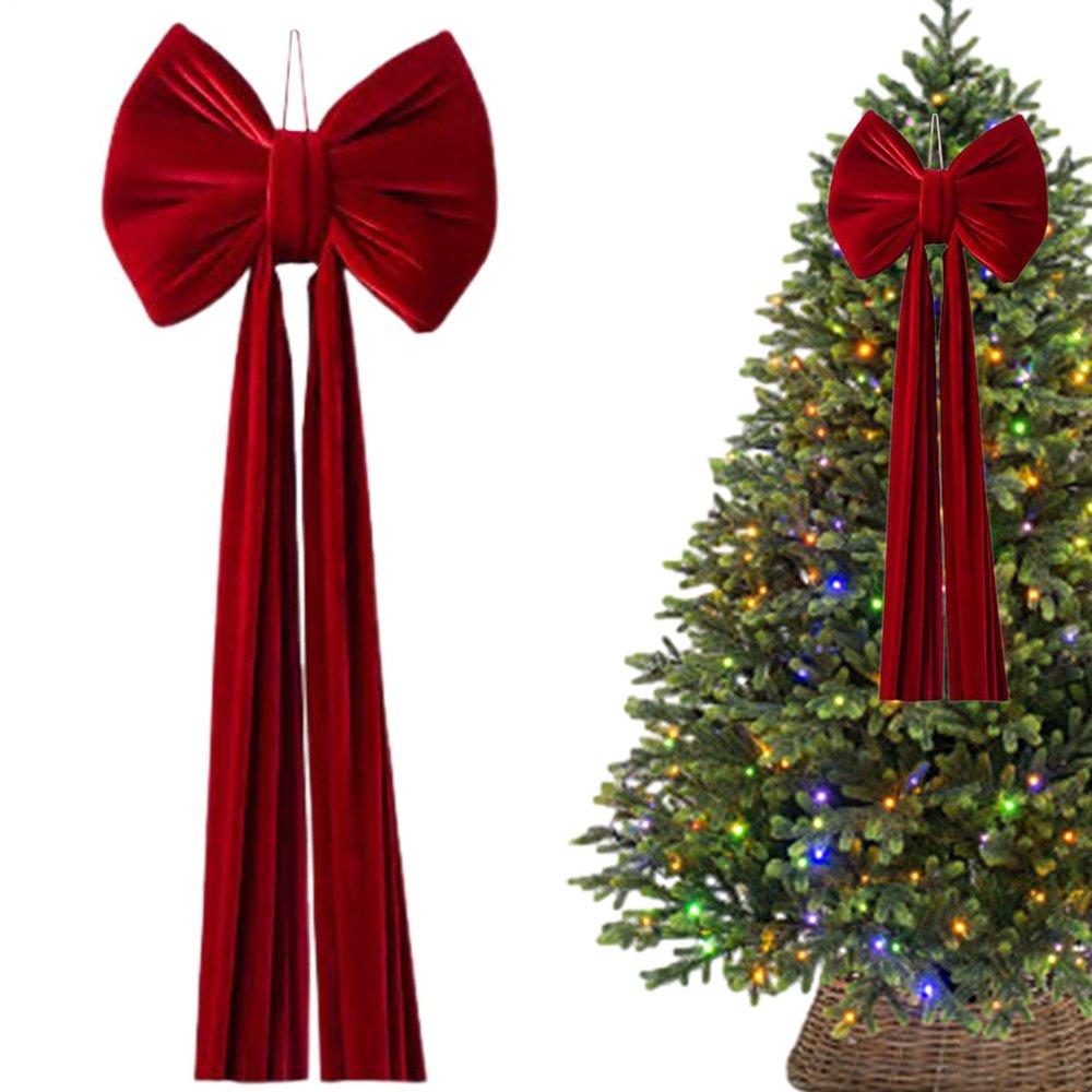 Giant Velvet Bow for Christmas Tree and Holiday Decor
