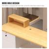 Modern Reception Desk with Cabinets and Shelves, Elegant LED-Lit Welcome Counter for Retail Spaces, Home, and Office view 2
