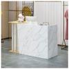 Reception Desk with 4 Storage Compartments and Lockable Drawers, 100 cm, Iron Ash Print view 2