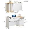 Reception Desk with 4 Storage Compartments and Lockable Drawers, 100 cm, Iron Ash Print view 3