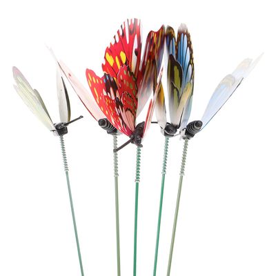 PVC Butterfly Garden Stakes, Double-Sided, 5-Pack
