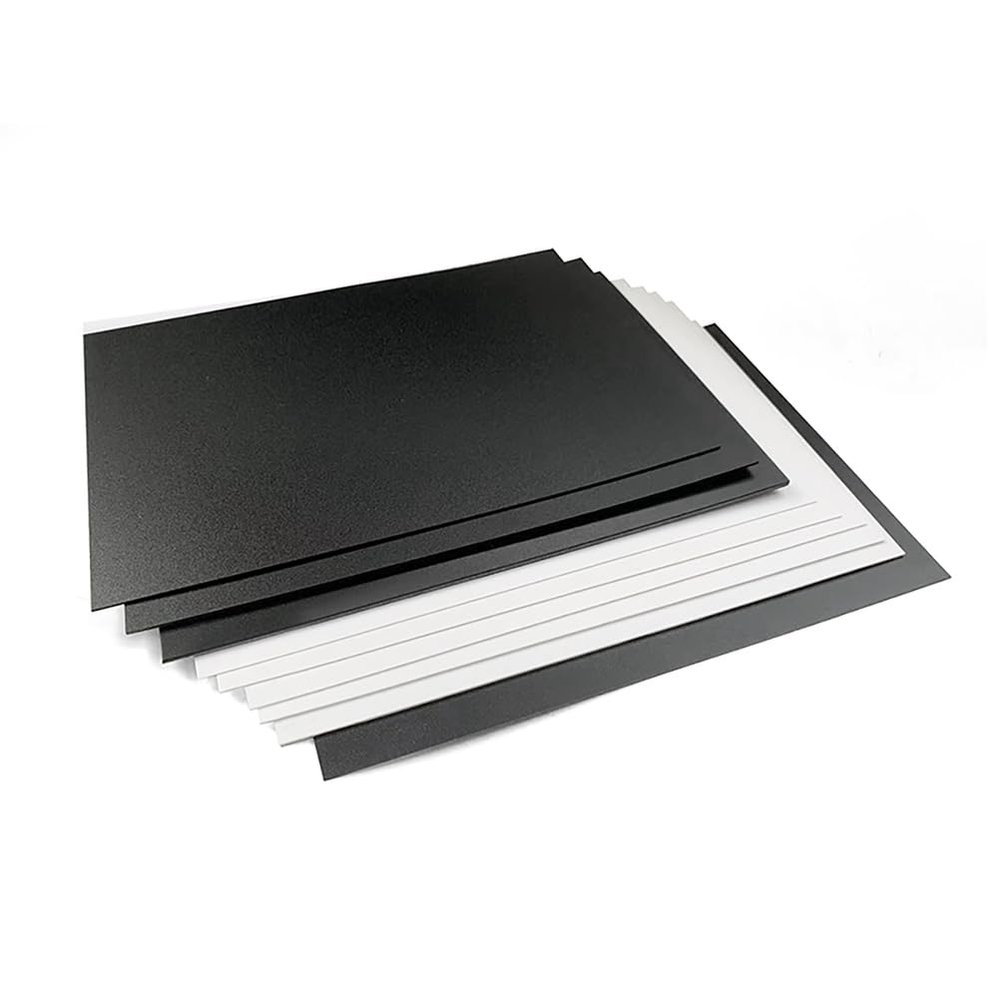 TIHONORI 500 x 500 mm Black Matte PP Plastic Sheet, 0.4 mm