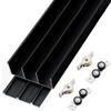 3-Track Sliding Door Hardware Kit for Cabinets, 98.4 in, Black view 1