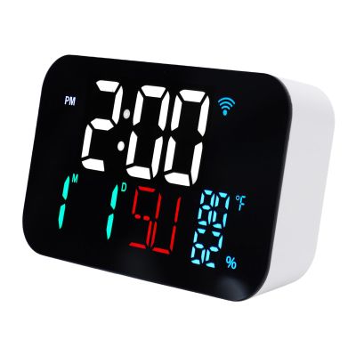 Greensen Wi-Fi Smart Clock with LED Display, Indoor Thermo-Hygrometer and Alarm