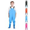 Generic Waterproof Kids' Bootfoot Waders, Non-Slip Adjustable Rubber Boots, Boys & Girls (#01-02, 3-4 Years) view 1