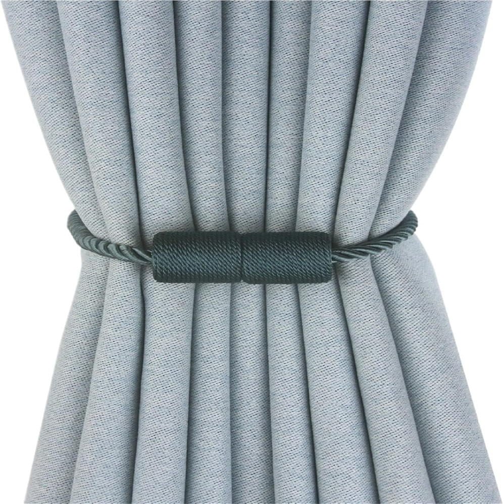 2-Piece Strong Magnetic Curtain Tiebacks, Decorative Modern Rope