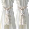 Handmade Macramé Curtain Holdbacks with Wooden Beads view 3