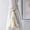 Handmade Macramé Curtain Holdbacks with Wooden Beads view 4