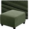QOEUIUJ Square Ottoman Cover, Stretch Jacquard with Elastic Bottom, Army Green, 55 x 55 cm view 1