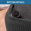 QOEUIUJ Square Ottoman Cover, Stretch Jacquard with Elastic Bottom, Army Green, 55 x 55 cm view 3