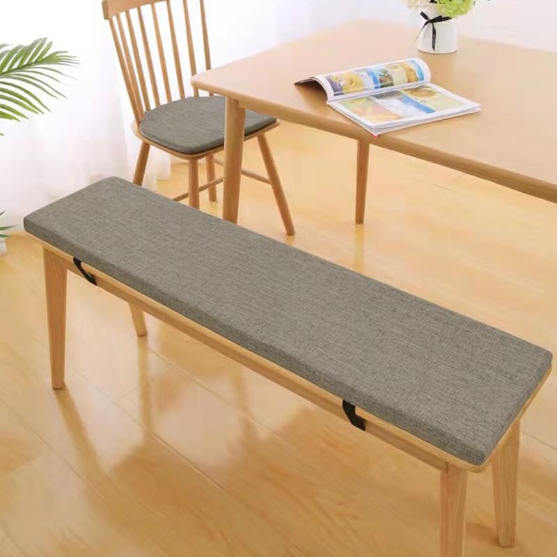 Holomaalahi Bench Cushion, 110 x 45 x 3 cm, High-Density Memory Foam, Washable Linen, Non-Slip