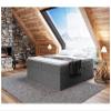 MEBLINI LIONEL Box Spring Bed with Storage, 180 x 220 cm, H4/Dark Gray Inari Fabric, with Mattress and Topper, No Headboard view 1