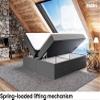 MEBLINI LIONEL Box Spring Bed with Storage, 180 x 220 cm, H4/Dark Gray Inari Fabric, with Mattress and Topper, No Headboard view 3