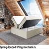 MEBLINI LIONEL Box Spring Bed with Storage, 160x220 cm, H4, Beige Inari Fabric view 3
