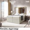 MEBLINI LIONEL Box Spring Bed with Storage, 160x220 cm, H4, Beige Inari Fabric view 4