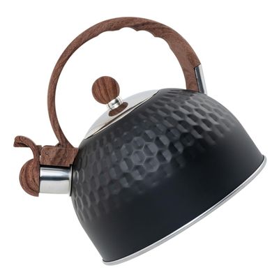 Large-Capacity Black Hammered-Texture Whistling Stovetop Kettle