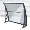 NacstarHome 43.3 in Transparent Polycarbonate Door Canopy, Gray Panel, Black Brackets view 2