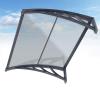 NacstarHome 43.3 in Transparent Polycarbonate Door Canopy, Gray Panel, Black Brackets view 3