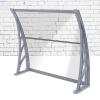 NacstarHome Door Canopy, Solid Polycarbonate Awning, 80 cm, Gray Brackets, Transparent Panel view 2