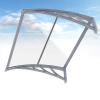NacstarHome Door Canopy, Solid Polycarbonate Awning, 80 cm, Gray Brackets, Transparent Panel view 3
